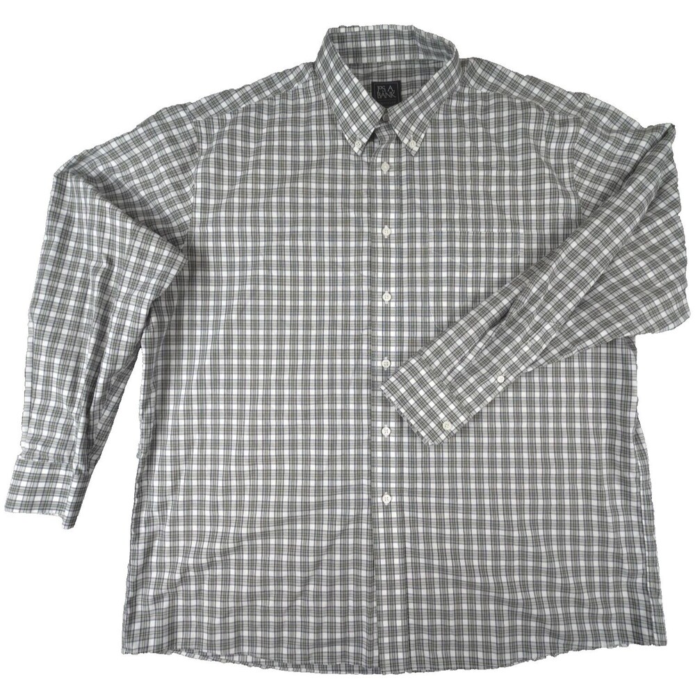XL Men’s Gray-Green Check Shirt – Traveler Collection by Jos. A. Bank
